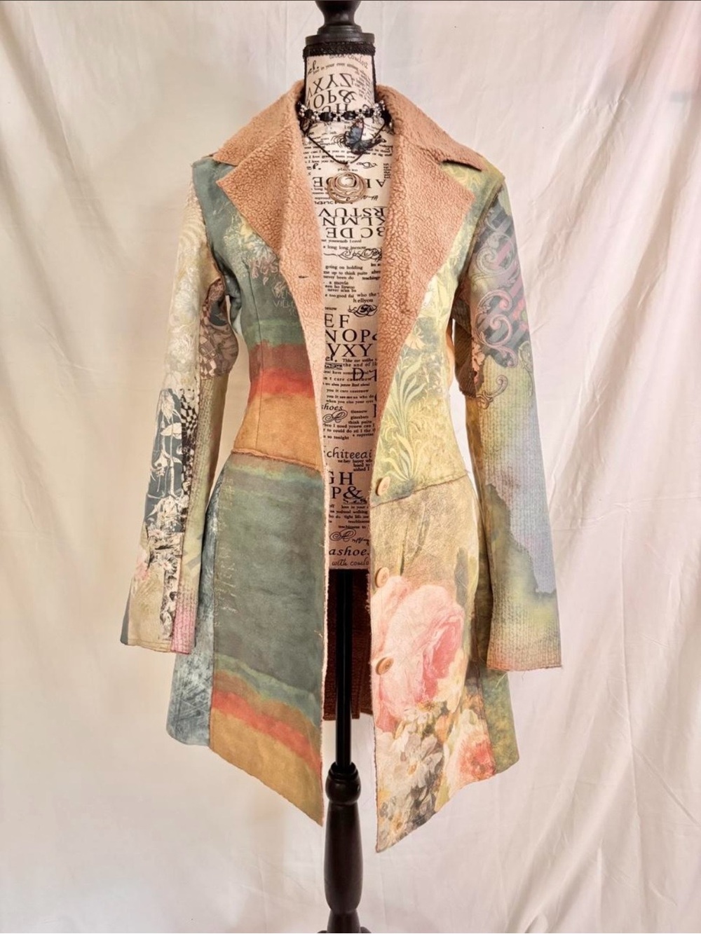 Y2K French boho coat